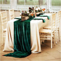 Crushed Velvet Emerald Green Custom Size Wedding Luxury Table Runner Decoration