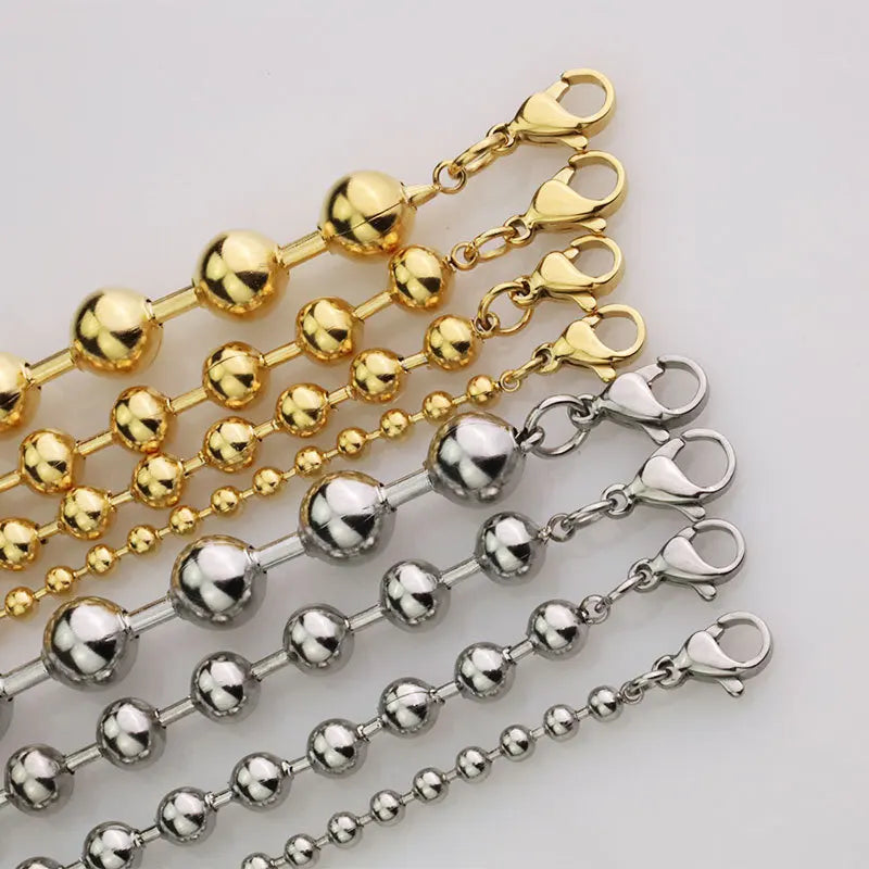 52cm Chain Diy Jewelry Accessories Stainless Steel 1.2-8mm Beaded Ball Chains Custom the Chain Length