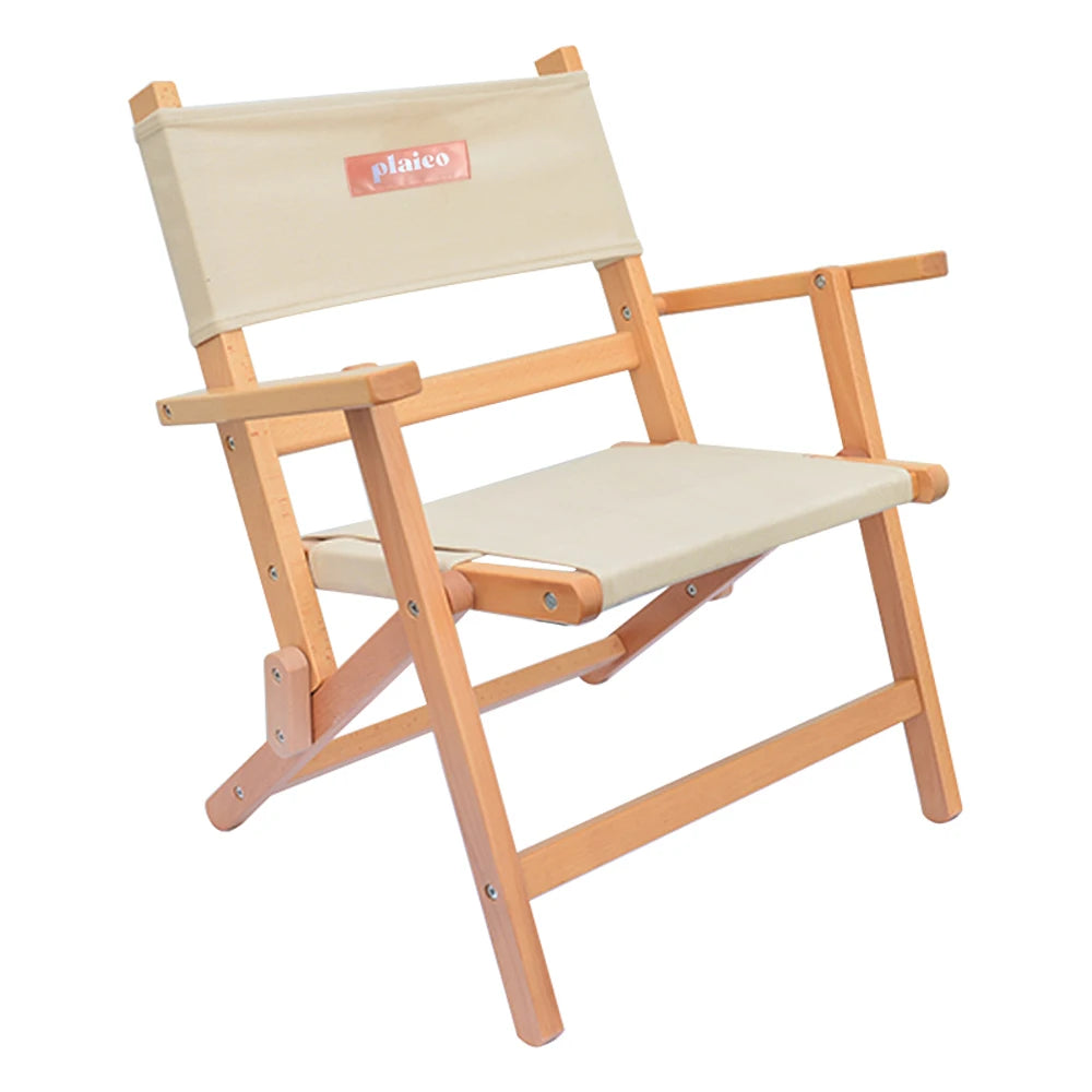 Lauren's Mini Series Custom Pink Stripe Moon Chair Sling Adjustable Wooden Luxury Folding Beach Chair Portable Outdoor Park Gym