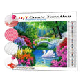 New Design White Swan in Garden Lake Diamond Embroidery Home Decor Diy Full Drill Diamond Painting Kits for Adults