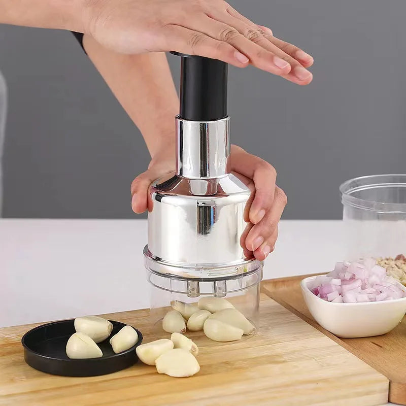 Custom Portable Mini Steel Metal Food Processor Crushing Fruit Grind Garlic Spices Kitchen Tool Chopper Machine for Vegetable