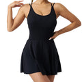 Women's Summer Halter Yoga Wear Tennis Dress Fitness And Sports Fake Two-piece Shorts One-piece Dress