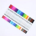Dual Brush Marker Pens for Coloring24 Colored MarkersFine Tip Markers and Brush Highlighter Pen Set