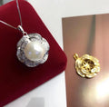 P1179 11-12mm DIY Natural  Freshwater Pearl Charm Pendant Necklace Accessory 925 Sterling Silver Jewelry for Women Without Chain