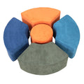 Crawling and Sliding Kids Play Couch Play Building Blocks With 5 Pillows Children Sofa Leather Cover Washable