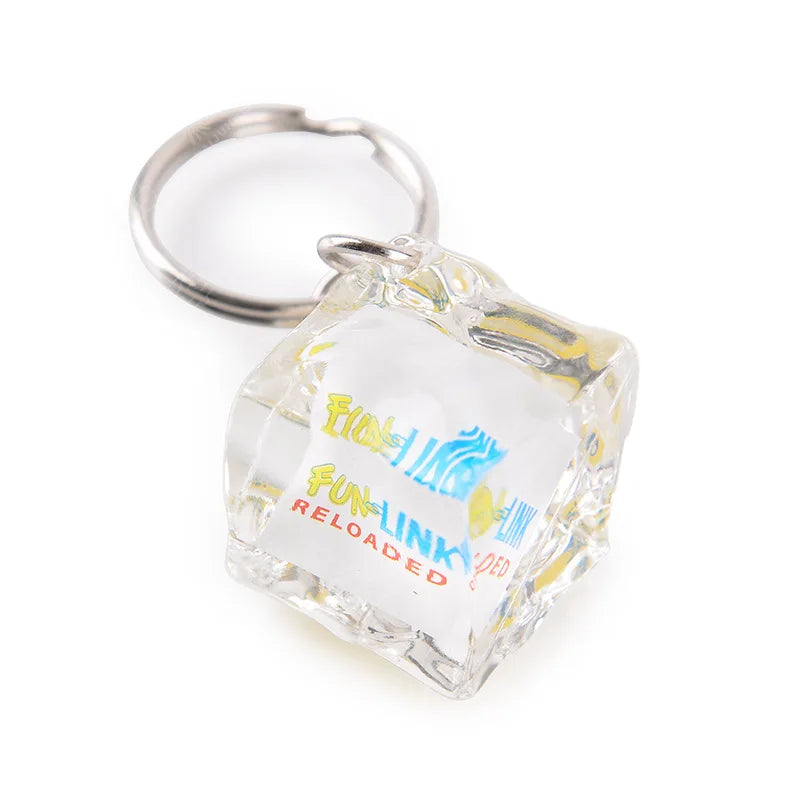 OEM Good Quality Personalized Clear Plastic Acrylic Ice Cube Key Chains