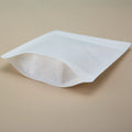 Compostable Biodegradable Gravure Printed Doypack White Kraft Paper Bottom Insert PLA Paper Seal Bag Snack Bean Dry Food Zipper