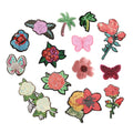 Small Moq Hot Sale Iron-on Backing Sequin butterfly Rose Flower Patches Applique for Clothing Handbag