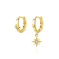 Daidan Earrings Zirconia Trendy Earrings Women Star Hoop Mismatched Silver 925 Clip on Earrings