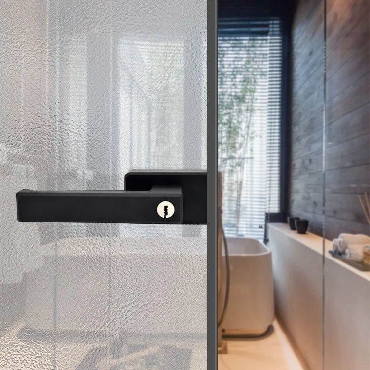 Deve Luxury Modern Door Hardware Magnetic Exterior Pull Main Gold Front Black Aluminum Glass Interior Door Handle Lock Set