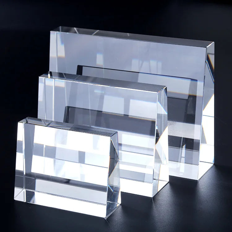 MH-TF0211 Custom Laser Block Paperweight Blank Cube Paperweight Crystal Glass Block Cube Paperweight