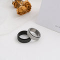New Black Plated Dominant Personality Frosted Texture Ring Can Be Rotated Decompression Titanium Steel Finger Ring