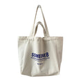 Wholesale Organic Cotton Canvas Tote Bags Letter Custom Logo Printed Recyclable Medium Folding Style Shoulder Closure Pocket