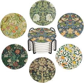 Custom Logo Ceramic Coaster Set Cork Base Environmental Friendly Traditional Chinese Design Customized Printed Sublimation