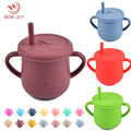 Baby Training Silicone Water Drinking Sippy Cup With Straw and Handle Sublimation Sippy Cup