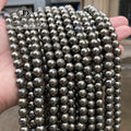 Wholesale 4mm 6mm 8mm 10mm 12mm 14mm Natural Pyrite Gemstone Round Loose Beads for DIY Jewelry Making