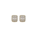 E025 Women Gold Plated Brass CZ Charm Zircon Earrings Hip Hop Iced Out Anniversary