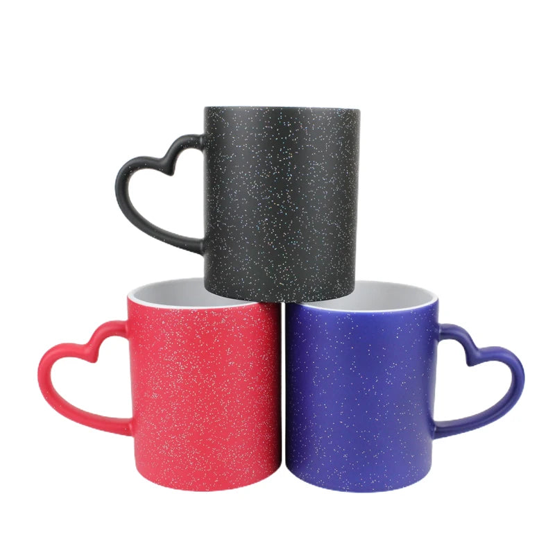 DIY Personalized 11 oz Gift Mug Custom Printed Logo Ceramic Hot Water Sublimation Heat Sensitive Color Changing Magic Cup