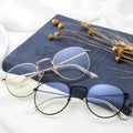 3447 Anti Blue Light Blocking Filter New Fashion Metal round Computer Glasses Frame Unisex Eyeglasses for Men and Women