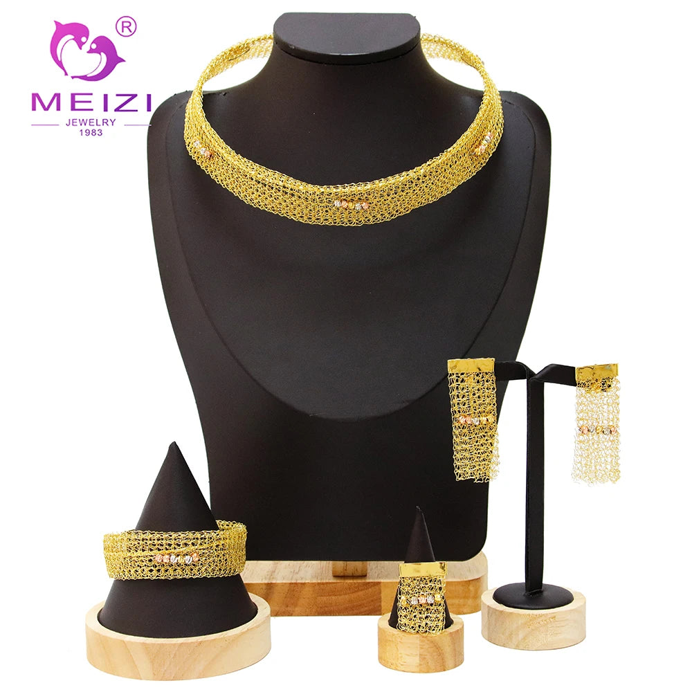 MEIZI Jewelry Ladies Fashion Dubai Wedding Earrings African Jewelry Set