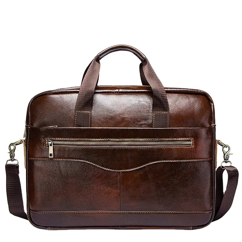 HUMERPAUL Custom Bag for Men Genuine Leather Briefcase Business Handle Messenger Shoulder Bags Male Office Crossbody Laptop Bag