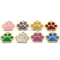 Custom Zinc Alloy Pet ID Tag Glitter Paw Personalized DIY Engraved Charms Gift Souvenir