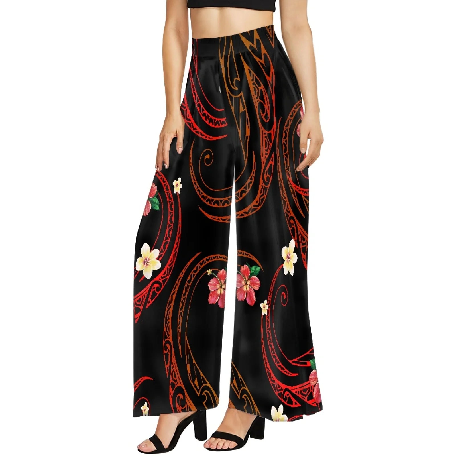 Women's Plus Size Gym Pants Good Quality Polynesian Samoa Breathable Long Sports Running Yoga Wide Leg for Summer