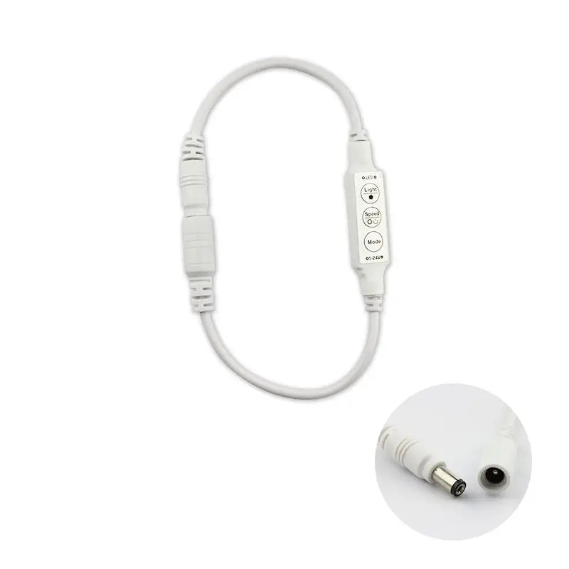 Mini 2-Side Flexible LED Strip Lights DC 3Keys Mono Color Single Color LED Controller Dimmer for DC5-24V