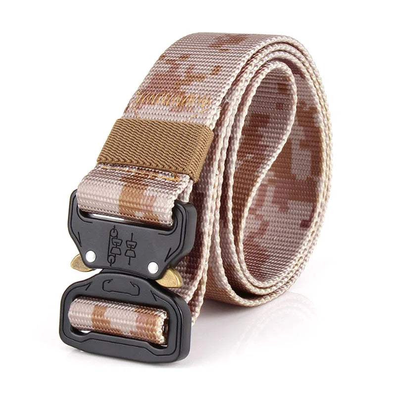 Mens Fashion Camouflage Nylon Woven Fabric Belts Strap