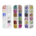 12 Grid Flat Back 3D Colorful Diamond Crystals Stone Nail Art Rhinestones Kit Press on Nails Set Fashionable Animal Design