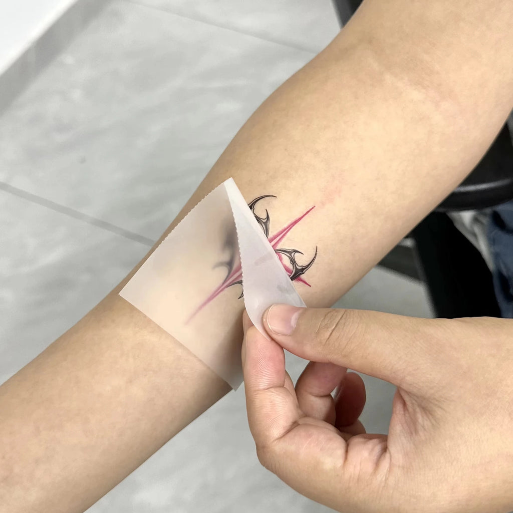 Customizable 90*60mm PVC Tattoo Sticker Instant Press-On Skip Water Design Temporary for Face Body White Paper-New Profit