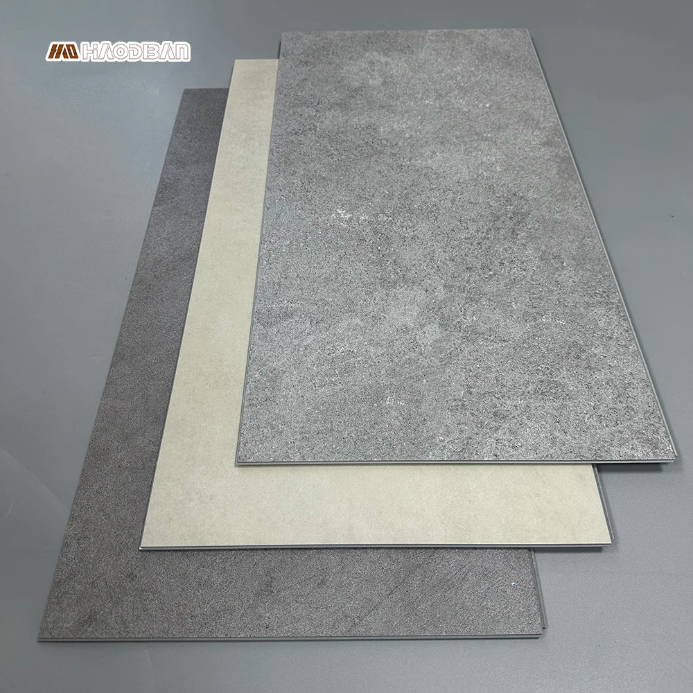Faux Concrete SPC Flooring Light Gray 5mm Cement Stone Polymer Composite SPC Tile