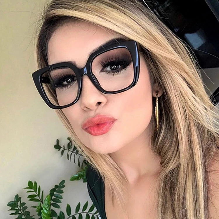 DOISYER 2021 Fashion Big Frame Solid Retro Unisex Square Oversize Anti-blue Light Blocking Reading Glasses All Face Shapes Model MegaBDM