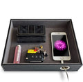 Christmas Gifts Multifunction PU Leather Men Jewelry Keys Watch Organizer Decorative Tray Leather Valet Tray