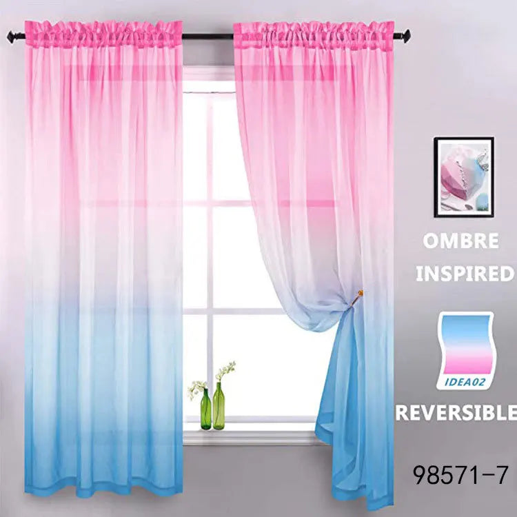 Hot Selling Colorful  Ready Made Window Curtain Sheer for Home //
