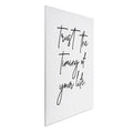 Made in Germany Modern Home Decor Canvas Wall Mural Trust Timing Life-White Black Stretcher Frame Art Wedding Hanging Portrait