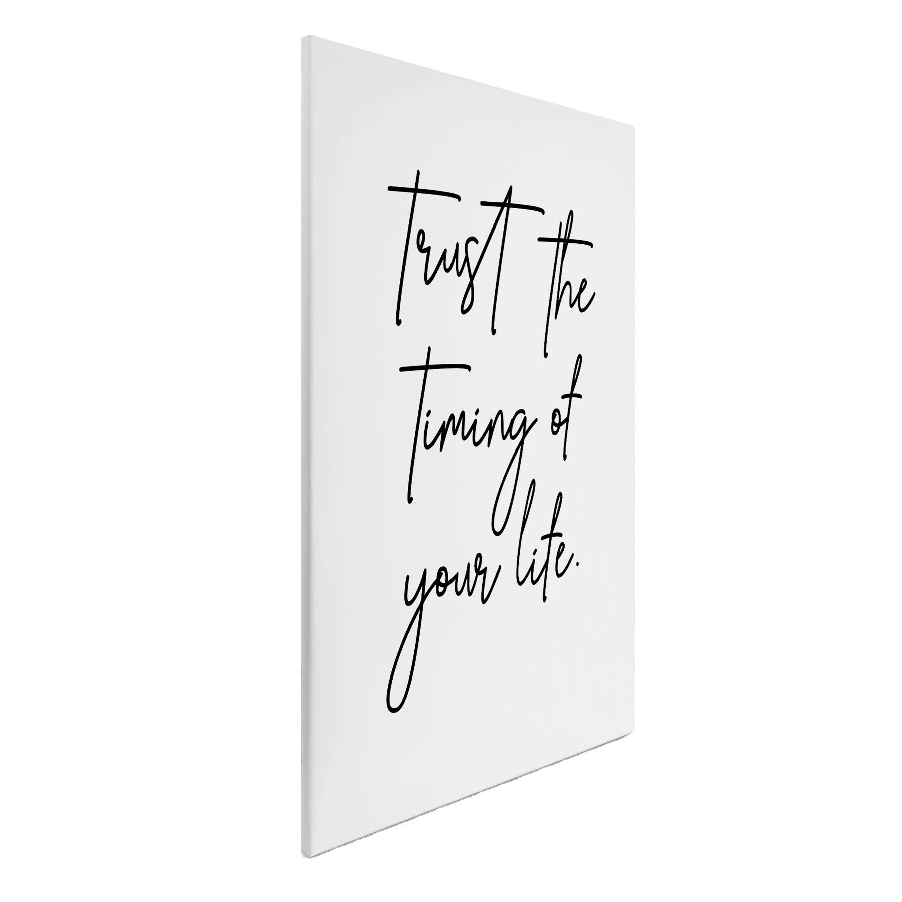 Made in Germany Modern Home Decor Canvas Wall Mural Trust Timing Life-White Black Stretcher Frame Art Wedding Hanging Portrait