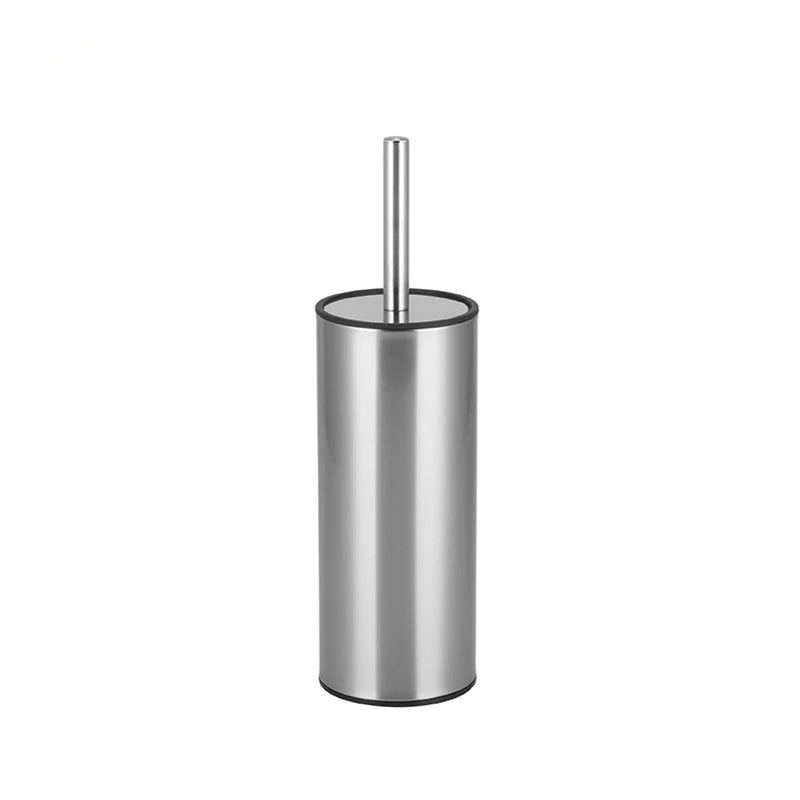 Modern Bathroom Toilet Brush Holder with Brushed Nickel Finish and Stainless Steel Handle Bowl Cleaner