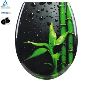 Modern Designed Printed Urea Resin Toilet Seat Cover Set with Soft-Closing Hinges