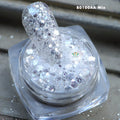 Shimmer Silver Bridal Wave Fabric Dress Fine Glitter Sparkle Diamond White Shining Nail Chunky Glitter Powder-Minimum Order 1kg
