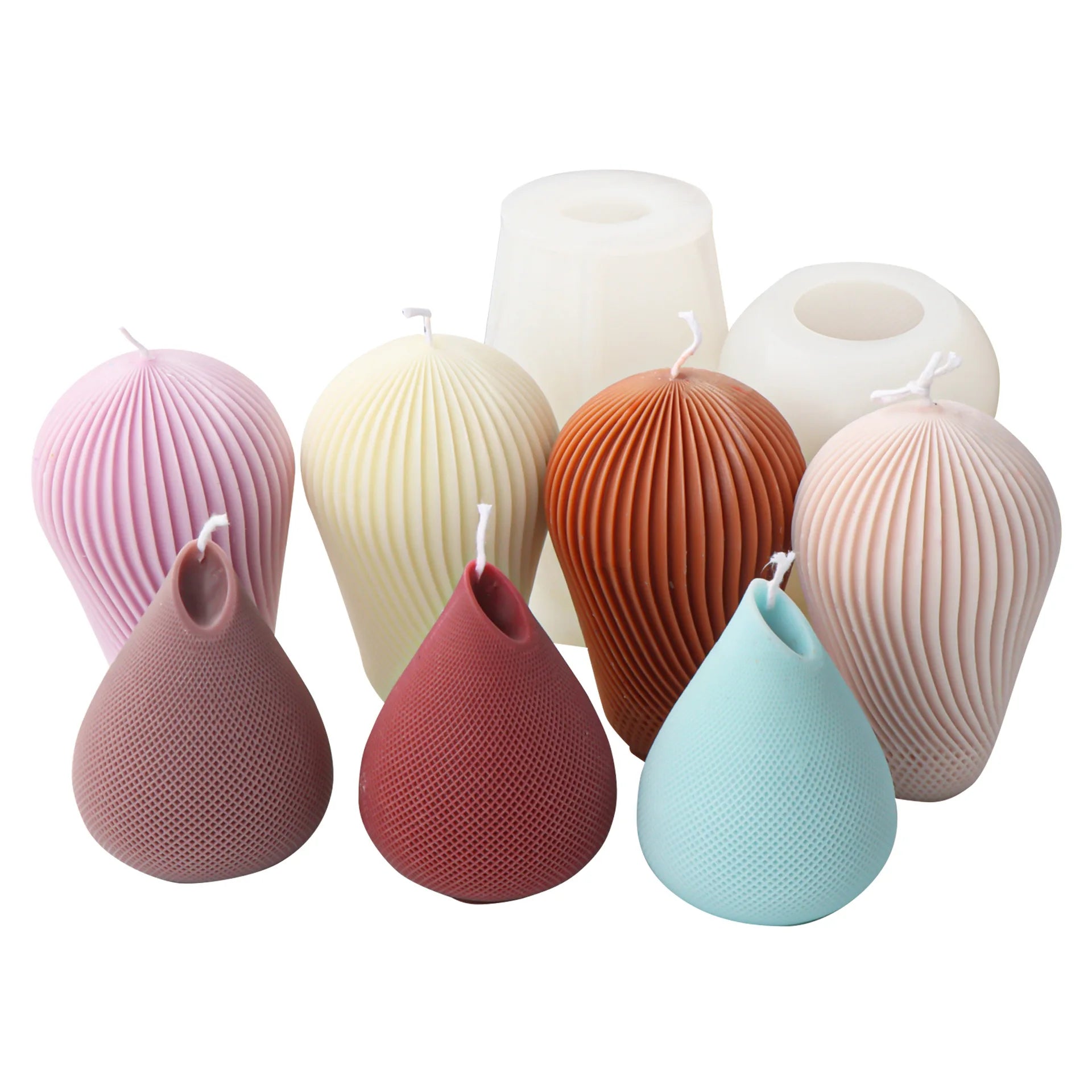 HY New Geometric Twist Stripe Candle Mold