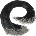Black Classic Wedding Party Wax Thread Cord Adjustable Rope Necklace 20 Inches Pendant Chain for Jewelry Making
