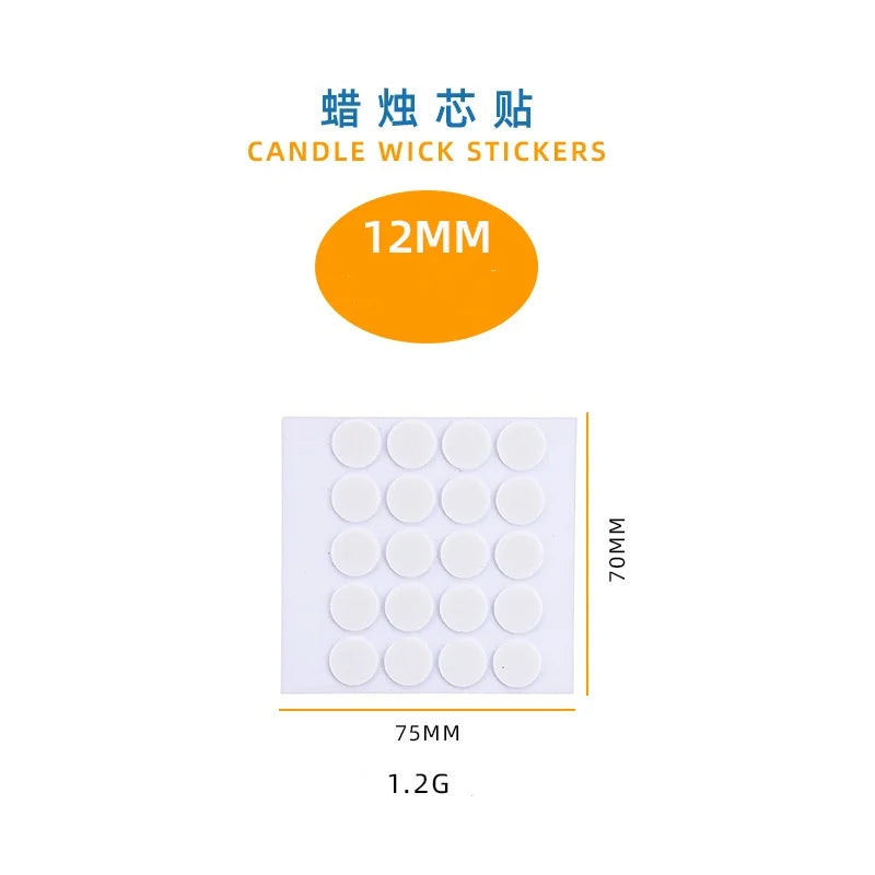 CRE8IFY Modern White Foam Double-Sided Stickers 20 Count DIY Aromatherapy Candle Wick Base Fixed Candle Dipper High Candle