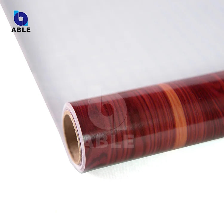 Self-Adhesive PP Wood Wallpaper 3D Grain Designs Wooden Effect Veneer Decorative Film Heat Insulation Supermarket Furniture