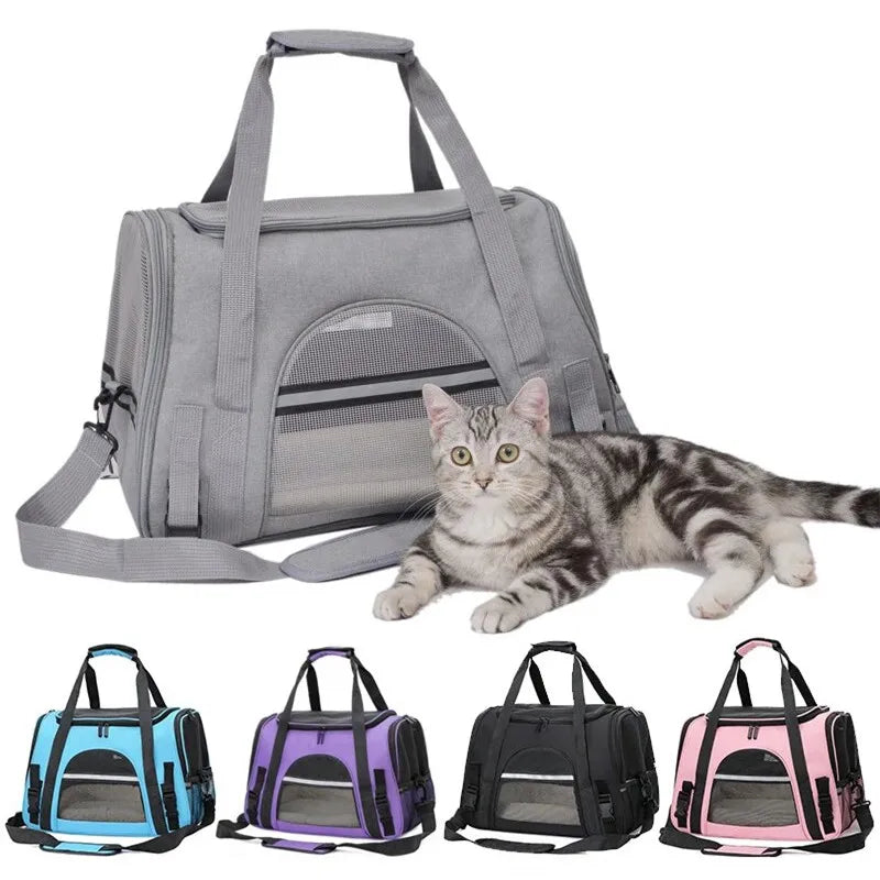 Soft Side Backpack Cat Pet Carriers Handbag Dog Travel Bags Airline Approved for Small Dogs Cats Outgoing Dog Carrier Bag