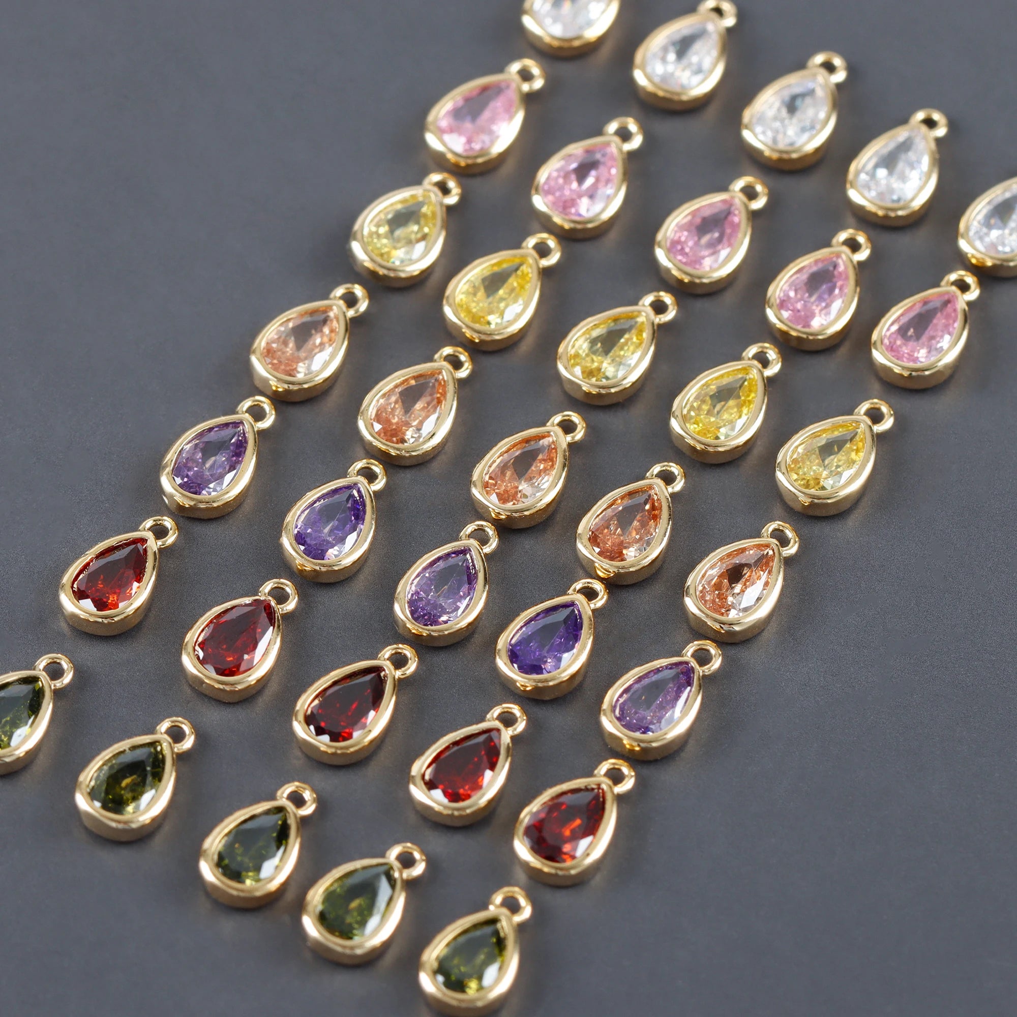 M1096 20pcs/Lot 18K Gold Plated Copper Nickel Free Jewelry Accessories DIY Pendants Making Findings REACH Pass Zircons Metal Bag