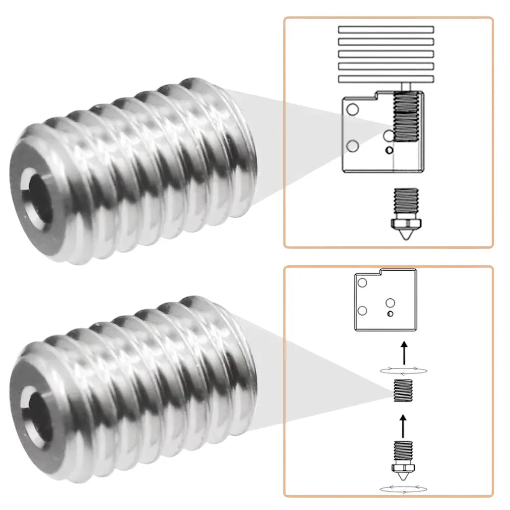 High-Flow CHT Nozzle Copper Adapter Connector V6 Volcano Hotend Converter for 3D Printer Heater Block Accessories