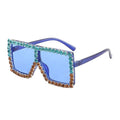 New Trend Kids Style Bling Bling Diamond Sun Glasses Girls Square Oversized Sunglasses