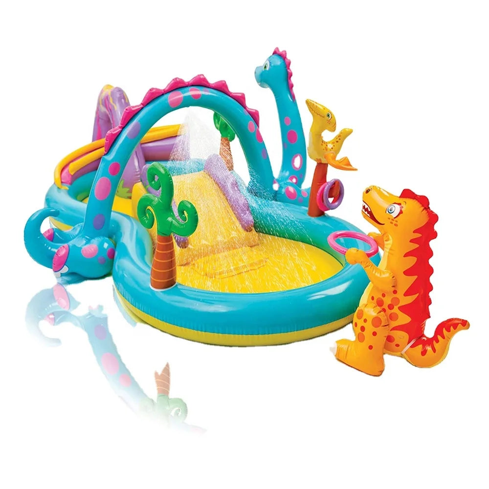 Intex 57135 Dinosaur Park Summer Outdoor Children's Entertainment Inflatable Swimming Pool Portable