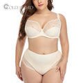 Wholesale High Cut Full Cup Plus-Size Sexy Lace Bra Suit Underwire Everyday Style Bow Decoration Includes Bikini Panty Set Bag MegaBDM